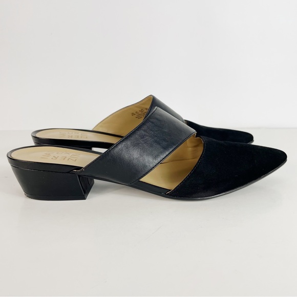 Black Suede Leather Pointed Toe Slip On Mules - Naturalizer - Picture 7 of 9